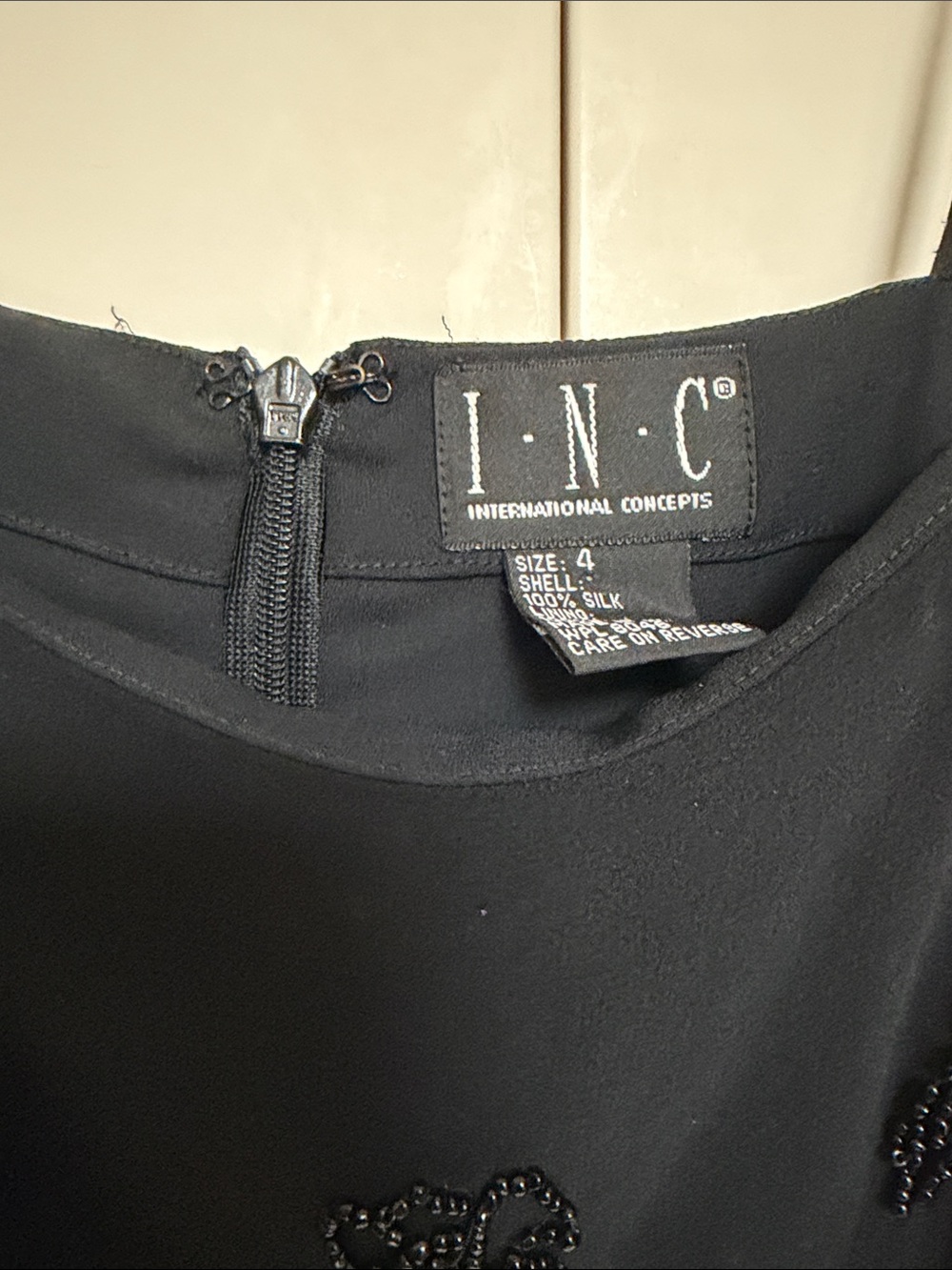 INC International Concepts Black Beaded Midi Slip Dress - Picture 2 of 4